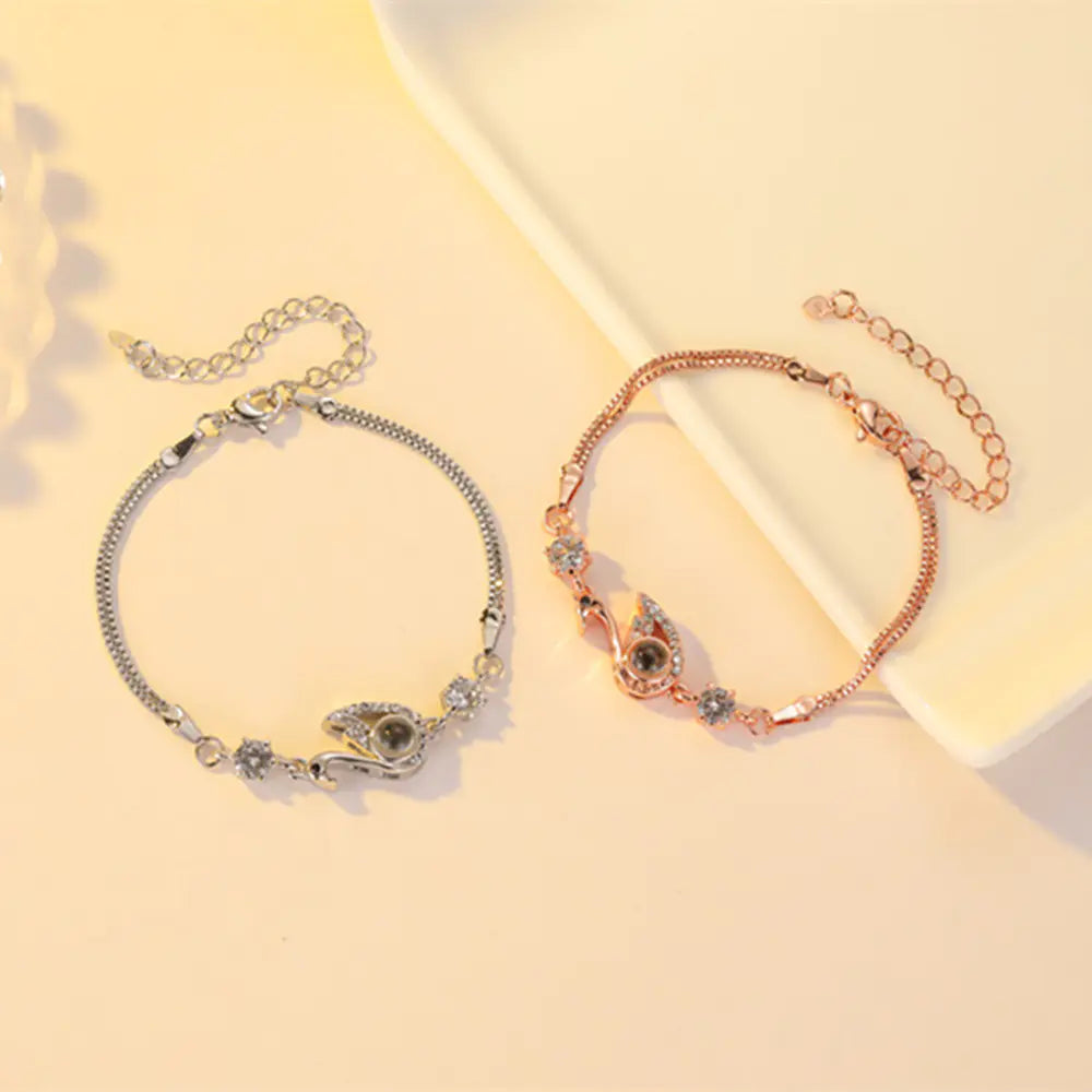 Schwarzer Schwan-Armband mit Zirkon für ein modisches Statement