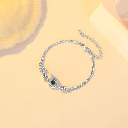 Schwarzer Schwan-Armband mit Zirkon für ein modisches Statement